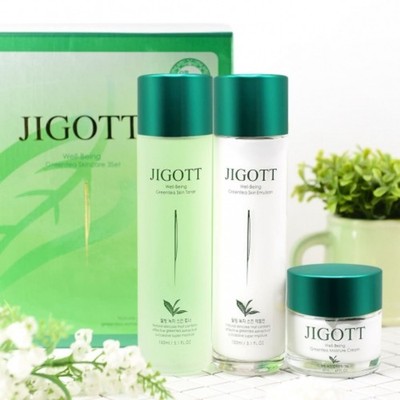 Jigott Well-Being Green Tea Skincare 3 Set - Toner, Emulsion, Cream Set