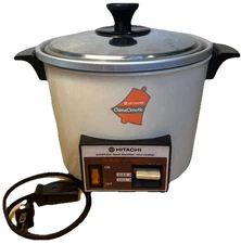 Vintage HITACHI CHIME-O-MATIC 5.6 Cup Rice Cooker Steamer Tested Works!  RD-4053