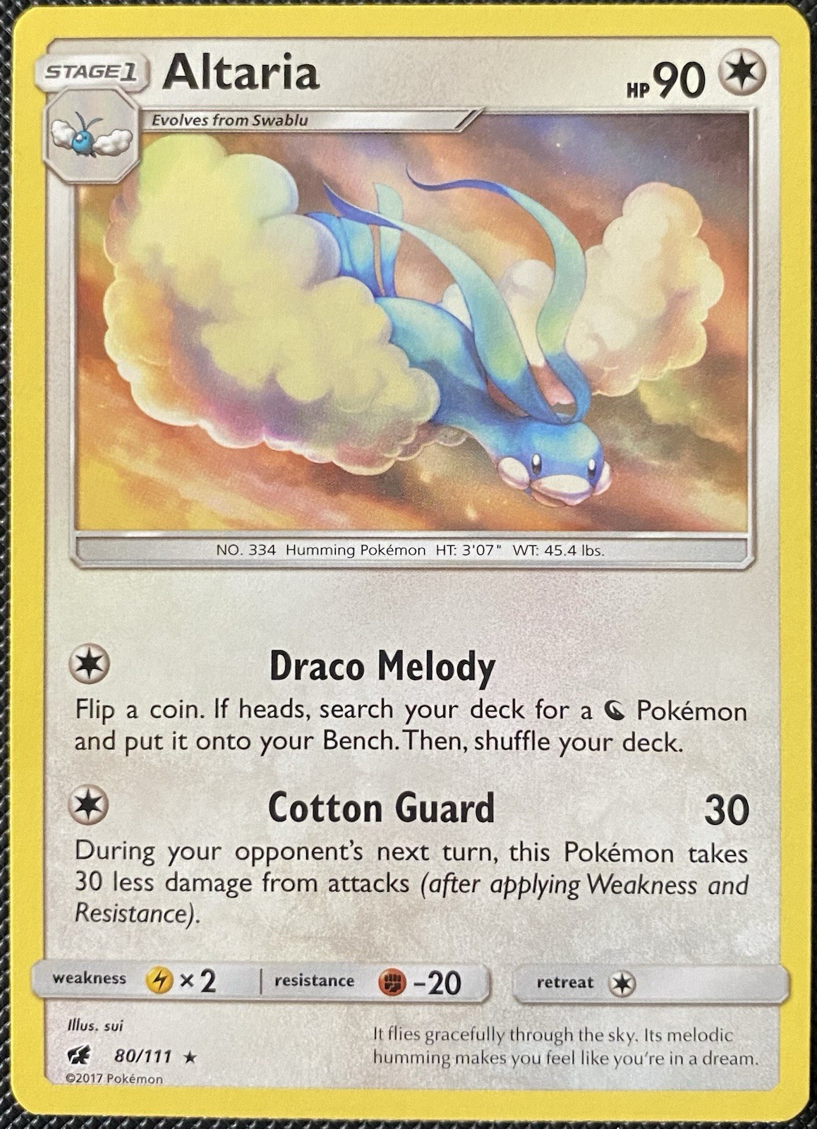 Altaria 80/111 Sm-Crimson Invasion Regular - Pokémon Card