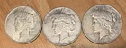 Peace Dollar Bundle 90% US Silver 1922 1934 1935 Circulated AU 3 Coin Lot