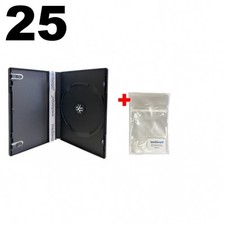 25 STANDARD Black Single DVD Cases 14MM 100 OPP Bags
