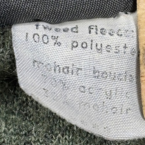 Vintage Horny Toad Cardigan Womens M Mohair Tweed Fleece Green Made in USA Zip , $25 - Photo 5