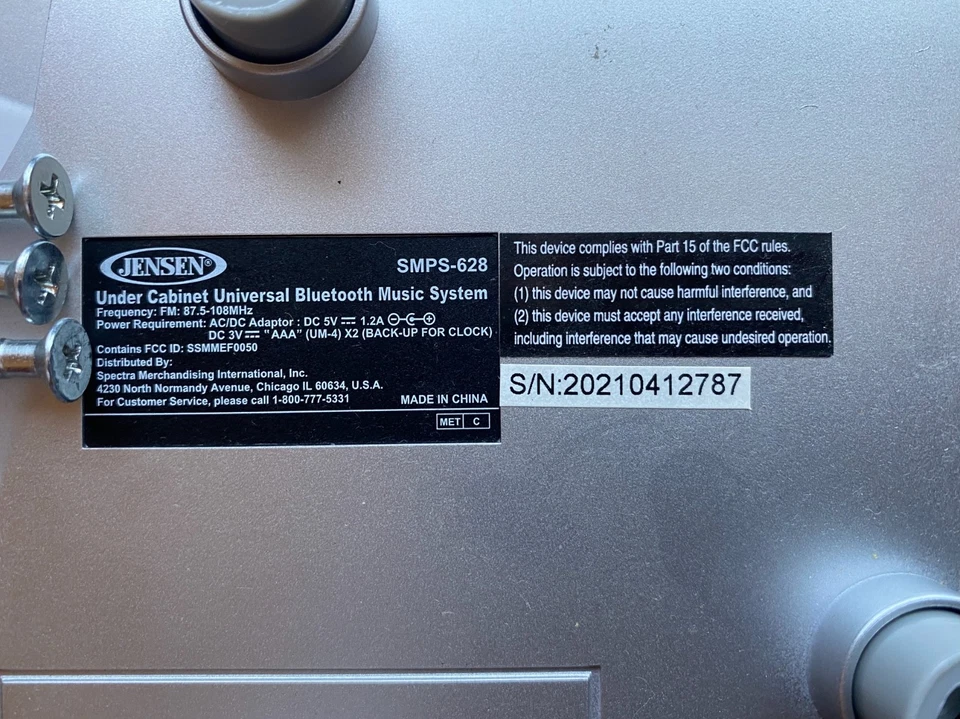 JENSEN® Under-Cabinet Universal Bluetooth® Music System, Silver, SMPS-628 - Image 2 of 4