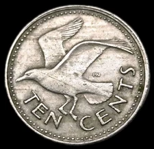 1973 Barbados 10 Cent World Coin KM:12 (stk150)