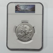 2012 P 5oz Silver 25C El Yunque ATB NGC SP70 Nat'l Treasures