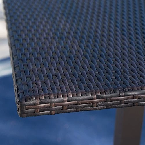  Dominic Outdoor 26" Wicker Square Bar Table, Multibrown  - Image 4 of 4