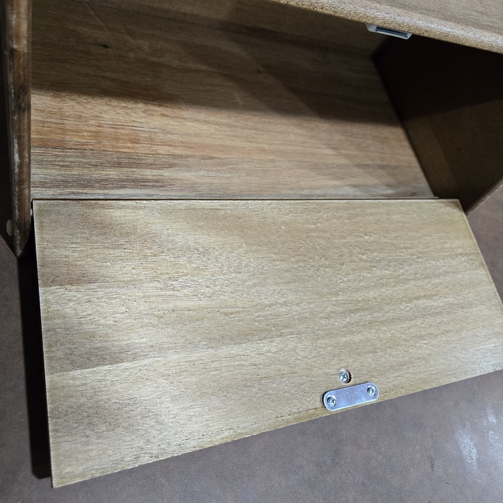 Pioneer Woman Breezy Blossom Brown Acacia Wooden Bread Box Kitchen Cottagecore 