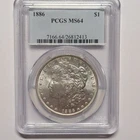 1886 Philadelphia Morgan Silver Dollar $1 PCGS MS 64