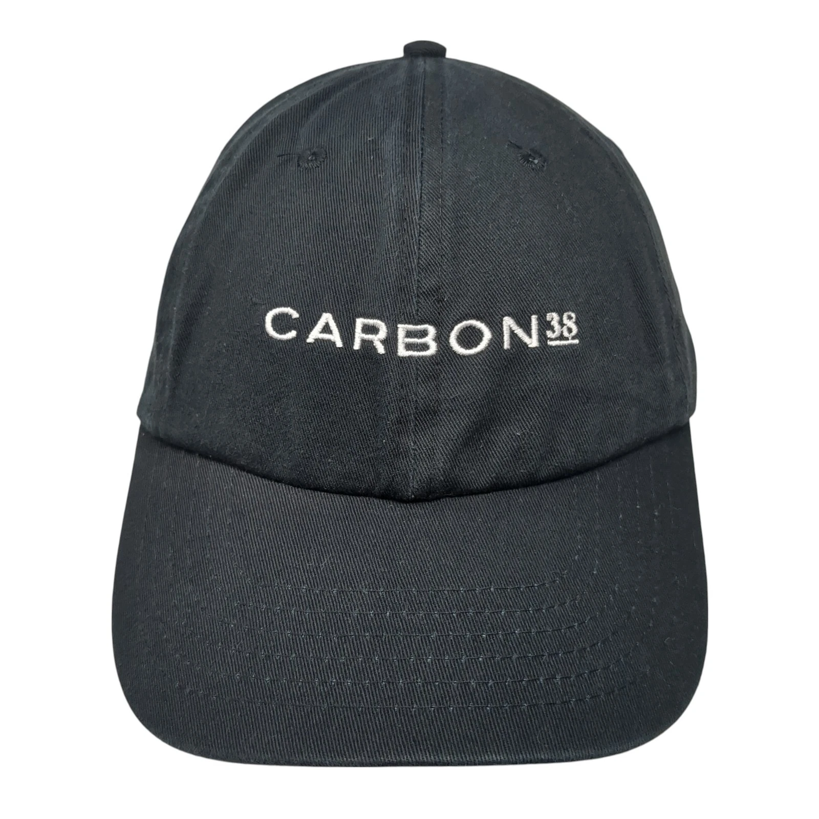 Carbon 38 Slideback Hat Black One Size Adjustable Embroidered Apollo