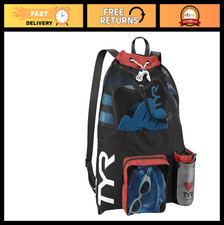 Ventilated Swim Gym Gear Bag - Big Mesh Mummy Backpack, Charcoal/Red