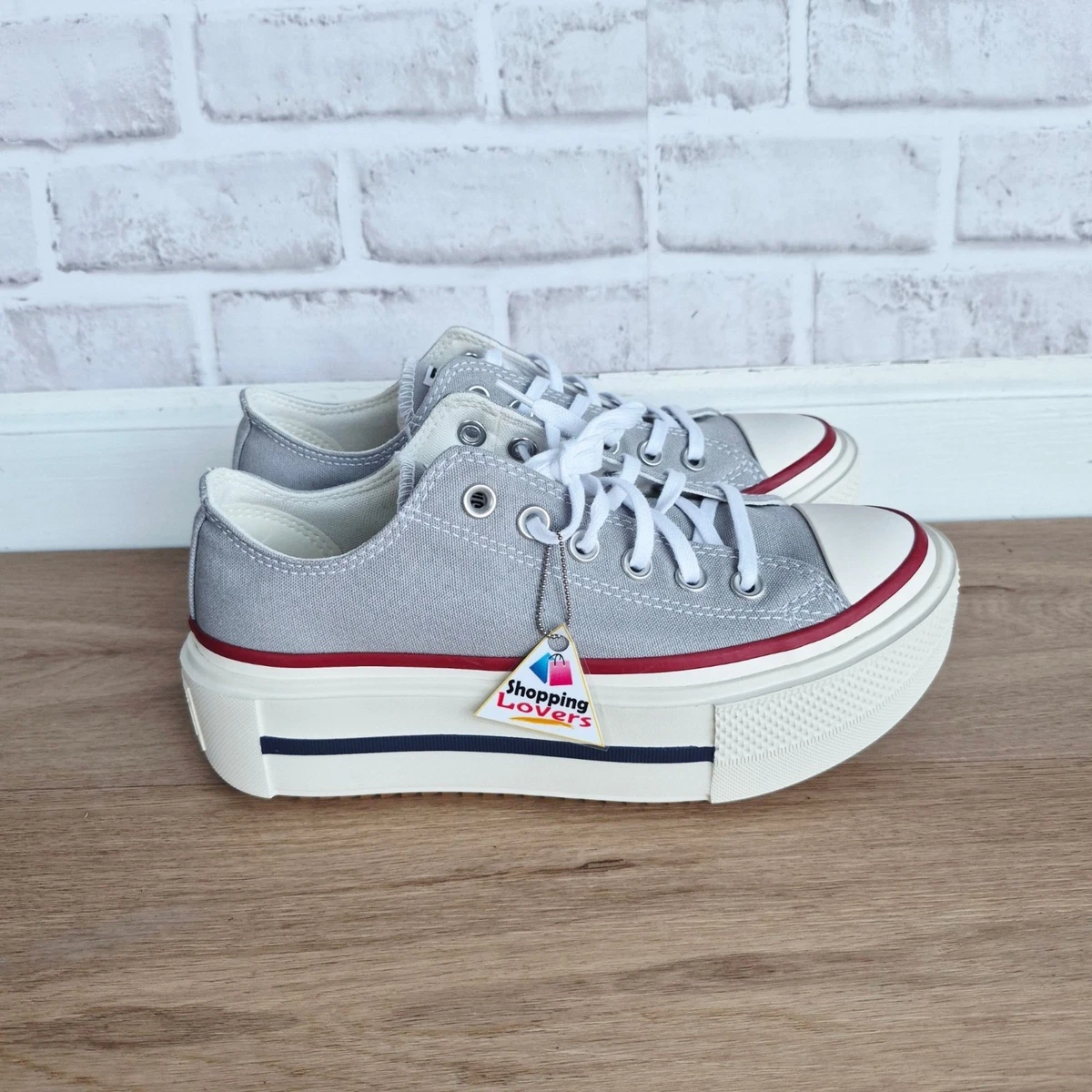 ⭐Converse Chuck Taylor Lift Double Stack Sz 5.5 Mens shoes Sneaker Grey  A16065C Chuck Taylor All Star Lift Double Stack Platform Canvas  main image 3