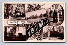 1925 RPPC Multi-View Greetings from Morristown NJ F G Temme Postcard