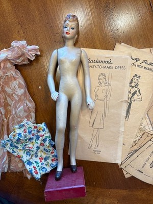 Marianne 12'' sewing mannequin 1940's Latexture with Simplicity Patterns