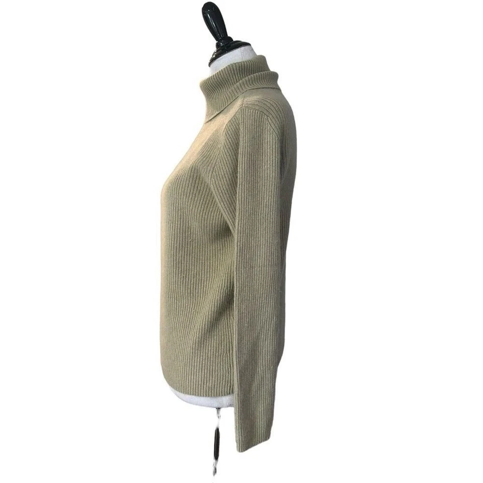 Grayson & Dunn минималистский кашемир водолазка свитер женщин L зеленый уютный ребристый - Изображение 3 из 4