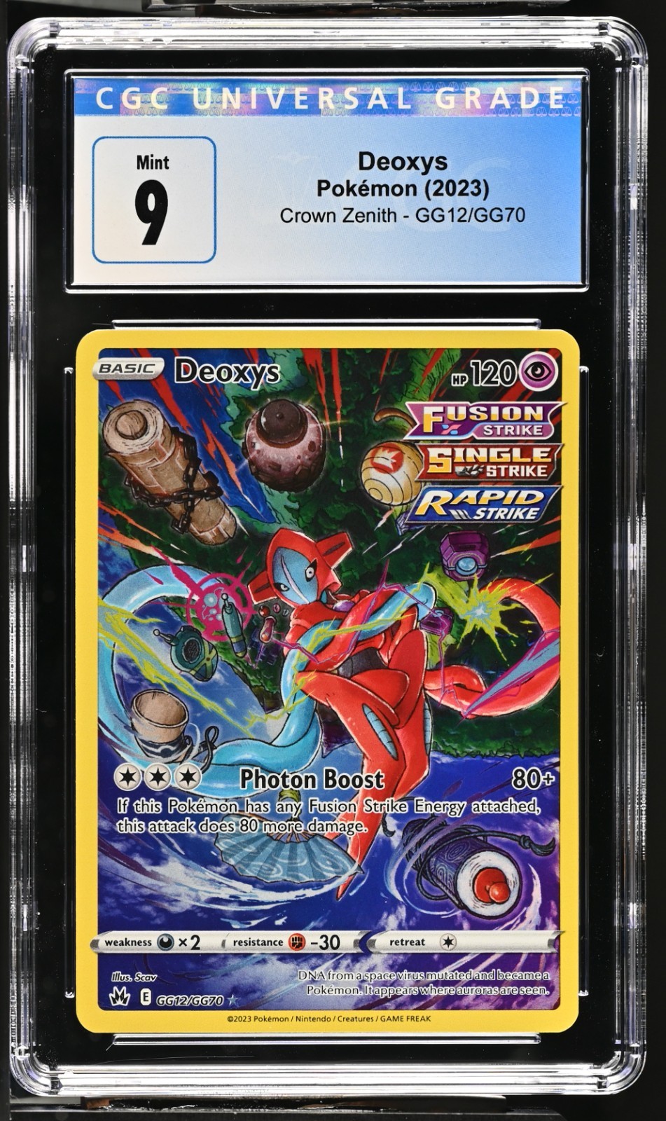 Pokemon CGC 9 Deoxys GG12/GG70 Galarian Gallery SS Crown Zenith Pokemon Card