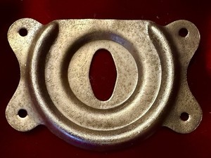 Antique brass plated steel lock catch for trunk/wardrobe trunk (ca. 1900-1920’s)