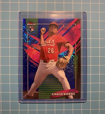 Topps 2026 Finest Chase Burns RC Rare Blue Mini Diamond / 150 Reds #263 - Bild 1 von 2
