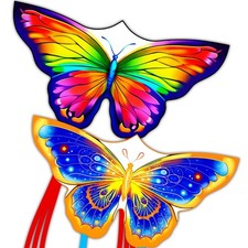 Butterfly Kites for Kids  Adults, Easy to Fly Design with Long Tail for Age 4-8