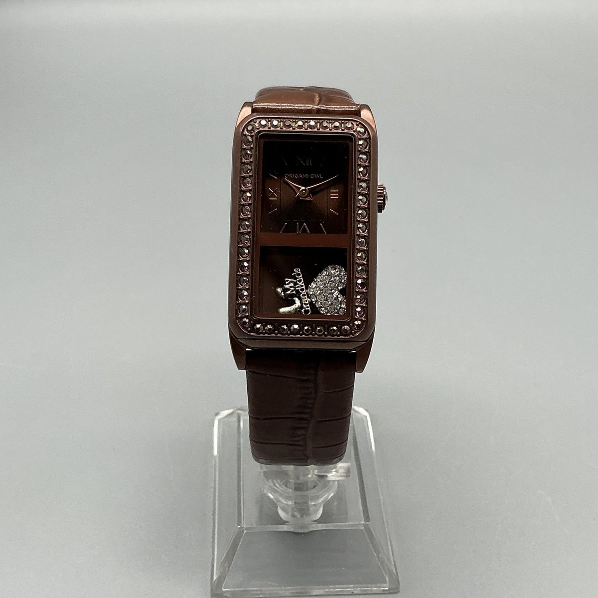 Origami Owl Womens Watch 24mm Chocolate Living Story Teller