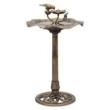 MoNiBloom 28" Height Pedestal Bird Bath Outdoor Water Fountains 2 Tiers Tall ...