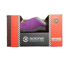 Isotoner Signature Enhanced Heel Cushion Womens Slippers Purple NIB