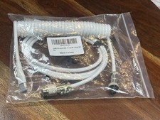 Custom Coiled USB C Cable for Gaming Keyboard Double Sleeved Aviator 1.5M White