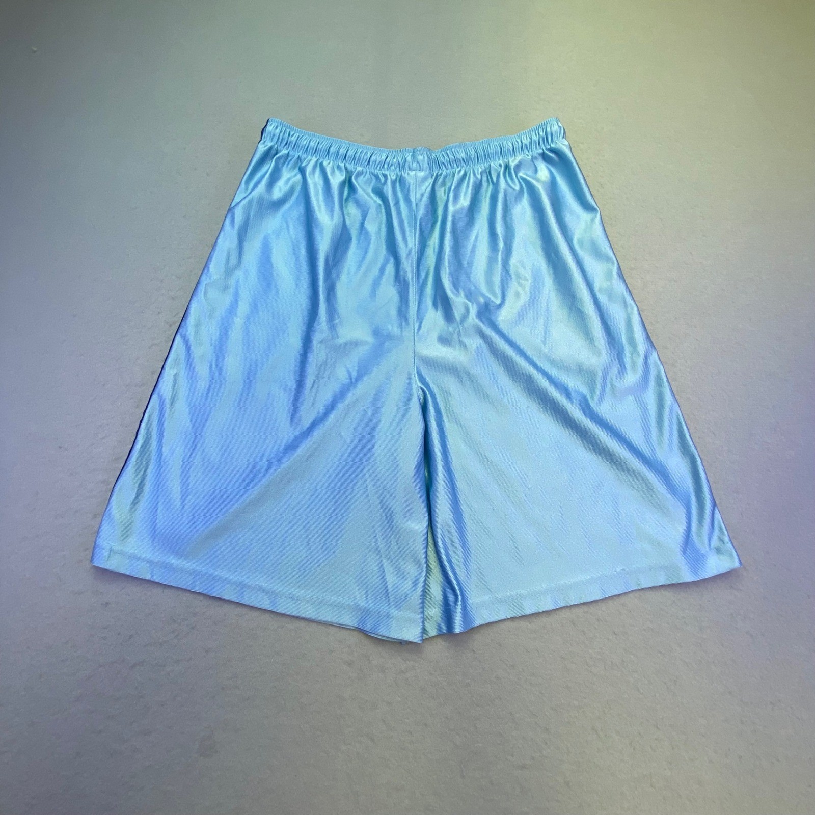 Adidas Shorts Men's Large Athletic Light Blue Shimmer Navy 3-Stripe Basketball thumbnail 2