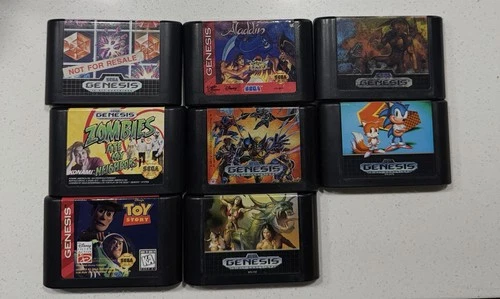 New ListingSega Genesis 8- Bundle - Sonic 2, Aladdin, X-men,zombie, Toy Story and More!