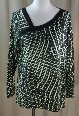 Seth Aaron, Large, Black/Lime Long Sleeve Knit Top/ Original Packaging