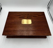 Vtg 12 Slot Silverware Flatware Chest Container Box