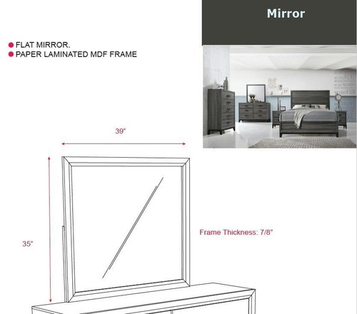 Kings Brand Furniture – Ambroise 4-Piece Queen Size Bedroom Set, Grey/Black - Picture 7 of 8