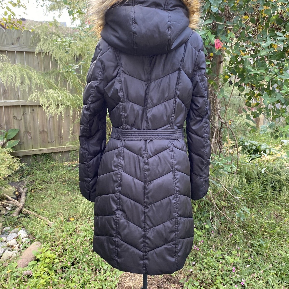RACHEL Rachel Roy Hooded Puffer Belted Coat Australia