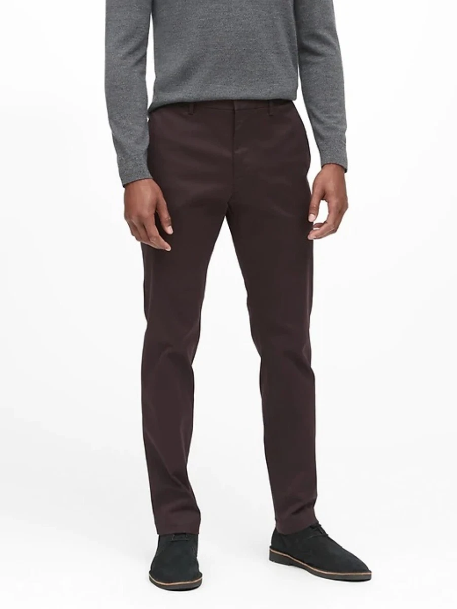 Banana Republic Men s Aiden Slim Rapid Movement Chino Grape Juice 36W 32L