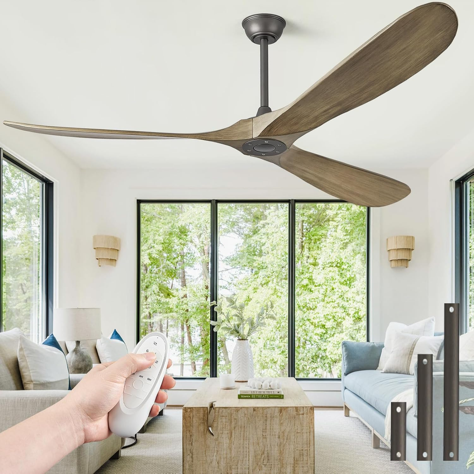 60 Inch Ceiling Fan without Light, Ceiling Fan No Light with Remote