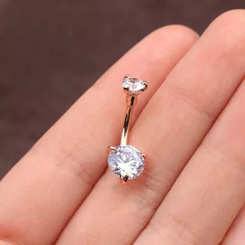 1.40Ct Lab-Created Diamond For Women's Belly Button Ring 14K Rose Gold Plated - Picture 3 of 9