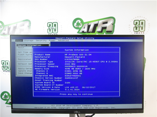 HP ProDesk 600 G1 DM Desktop Intel i5-4590T 2GHz 4GB RAM NO HDD Win. 8 Pro COA - Picture 7 of 7