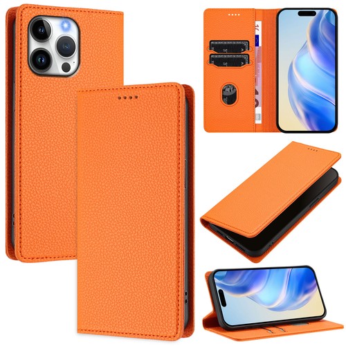 Funda de teléfono de cuero segura RFID con tapa magnética para iPhone 16 Pro 15 16e 14 13 - Imagen 15 de 120