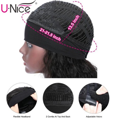 UNice Malaysian Water Wave Headband Human Hair Wig Glueless Wear and Go Wigs 18" - Picture 5 of 12