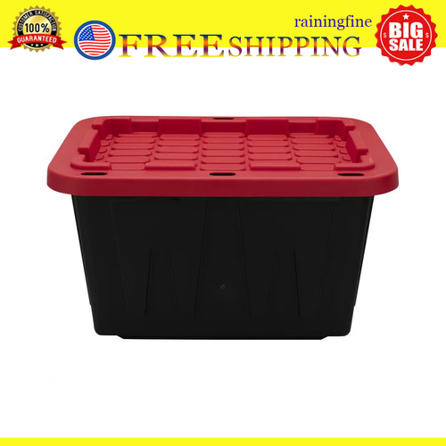 12 Gal Storage Bin W/ Lid Stackable Shoe Clothing Tool Organizer Box Plastic NEW