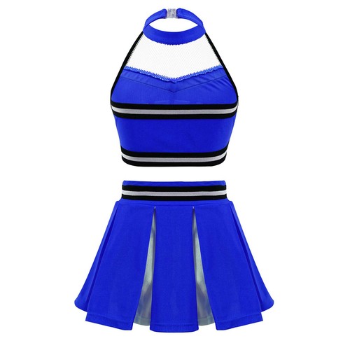iiniim Mädchen Cheer Leader Kostüm Crop Top mit Rock Cosplay Halloween Fasching - Picture 29 of 64