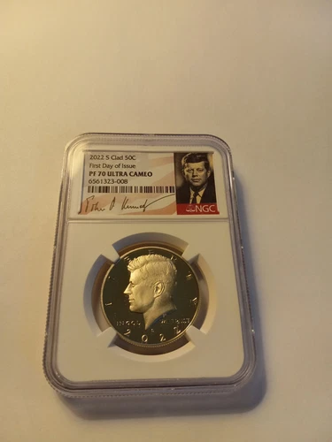 2022 S KENNEDY CLAD HALF DOLLAR NGC PF70 UCAM ""FIRST DAY OF ISSUE" FANTASTIC