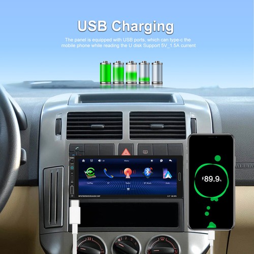 6.86" Autoradio Single 1Din Touchscreen Apple Carplay Android Auto Bluetooth FM - Bild 12 von 20
