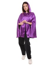 Adult Women's Reversible Hooded Short Cape Lilac Costume HC-857