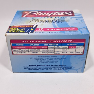 Playtex Unscented Portables Discreet Carry Size 12 Ct Super