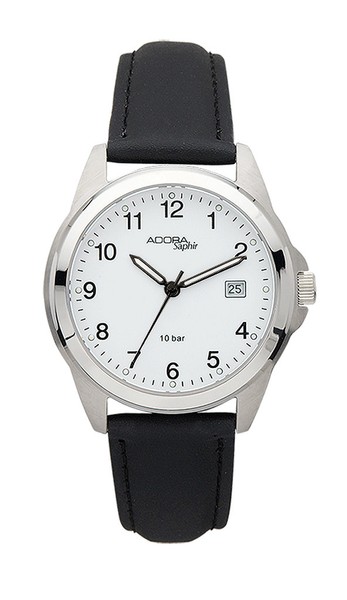 Adora Saphir Herrenuhr Ø 38Mm Edelstahl Armbanduhr Analog 10 Bar Quarz-image