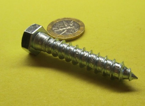 Zinc Hex Head Lag Screw 9/16 Hex Size 3/8 Thread x 2.00" Length, 50 pcs - Picture 3 of 21