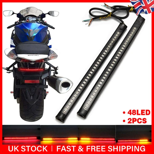 Flexible Motorcycle LED Strip 48LED Brake Stop Turn Signals Running Tail Light