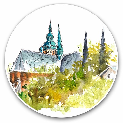 2 x Vinyl Stickers 20cm - Watercolour Castle House Home Art Cool Gift #24410 - 第 1/9 張圖片