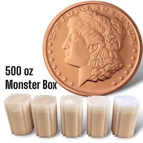 500 OUNCE LOT OF HEAD 1 OZ COPPER ROUNDS BULLION MONSTER