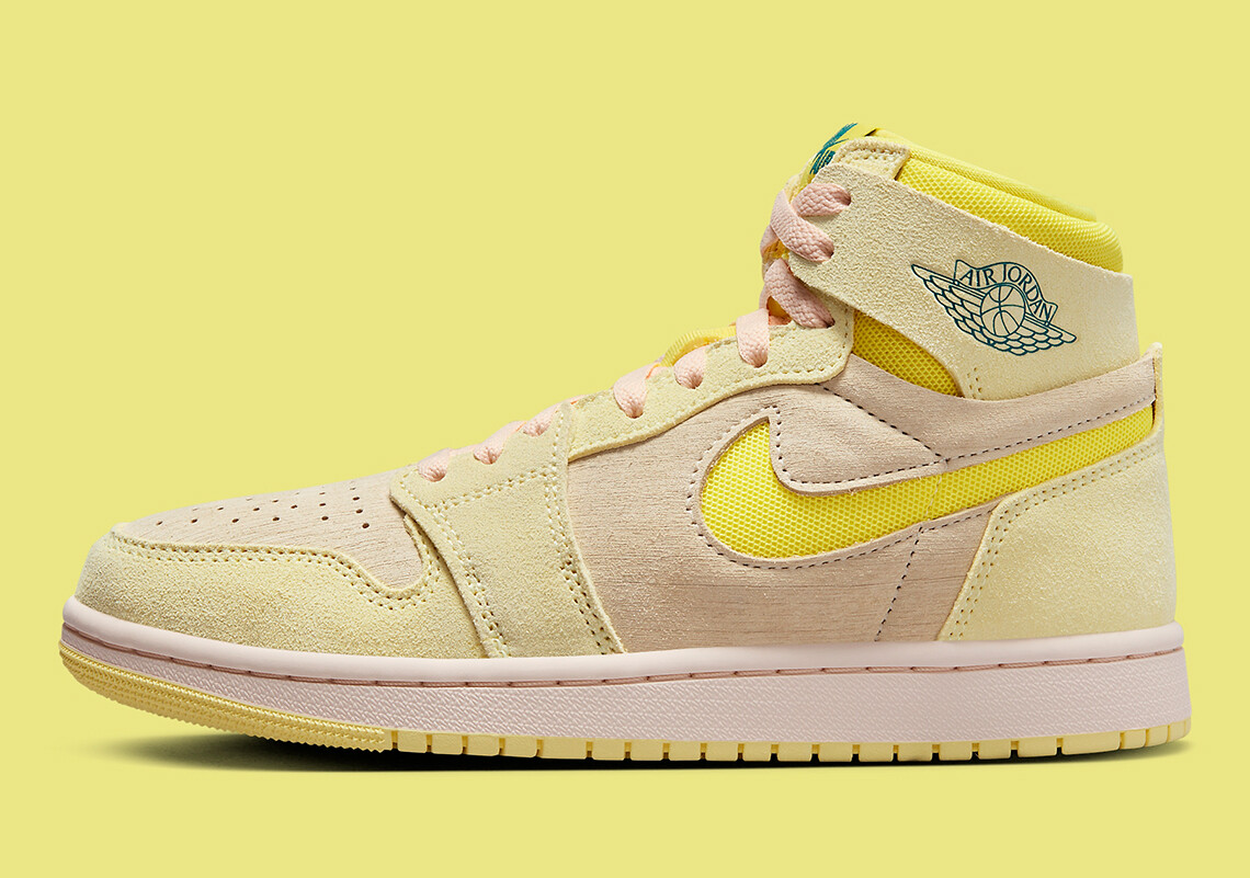 Женские кроссовки Nike Air Jordan 1 Zoom CMFT 2 High Lemon Twist лимонно-желтого цвета DV1305-800